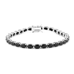 Black Spinel Silver Bracelet