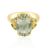 Green Amethyst Silver Ring