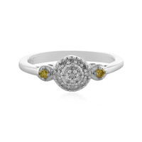 I2 Yellow Diamond Silver Ring