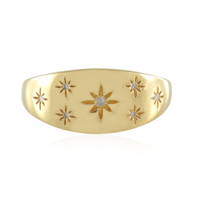 I2 (I) Diamond Silver Ring