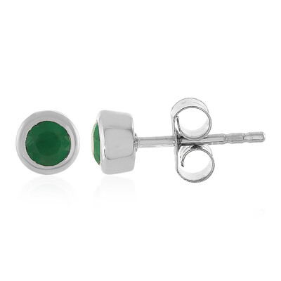 Zambian Emerald Silver Earrings