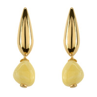 Milky Baltic Amber Silver Earrings