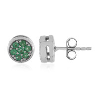 Russian Emerald Silver Earrings