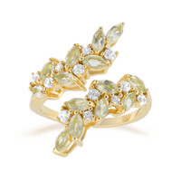 Green Amethyst Silver Ring
