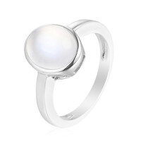 Tanzanian Rainbow Moonstone Silver Ring