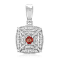 Sunset Ruby Silver Pendant