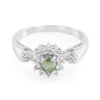 Green Sapphire Silver Ring