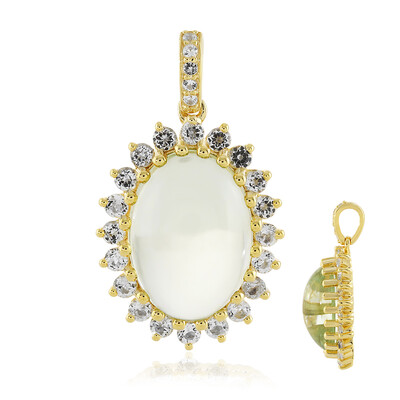 Green Amethyst Silver Pendant