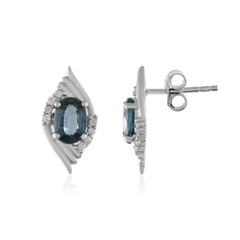 Teal Kyanite Silver Earrings