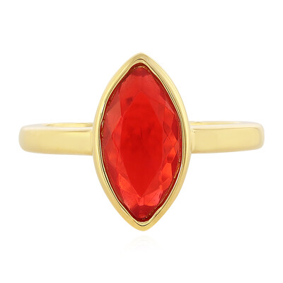 Red Ethiopian Opal Silver Ring (MONOSONO COLLECTION)