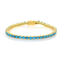 Neon Blue Apatite Silver Bracelet
