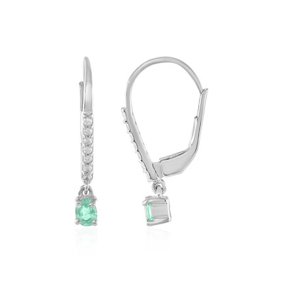 Colombian Emerald Silver Earrings