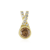 9K I3 Champagne Diamond Gold Pendant