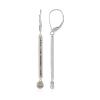 9K I2 Champagne Diamond Gold Earrings (KM by Juwelo)