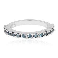 I3 Blue Diamond Silver Ring