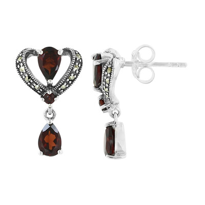 Mozambique Garnet Silver Earrings