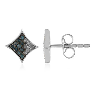 I3 (J) Diamond Silver Earrings
