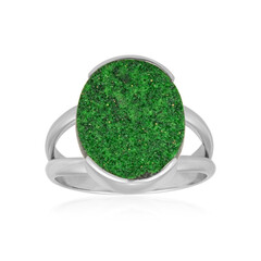 Uvarovite Silver Ring (Bali Barong)