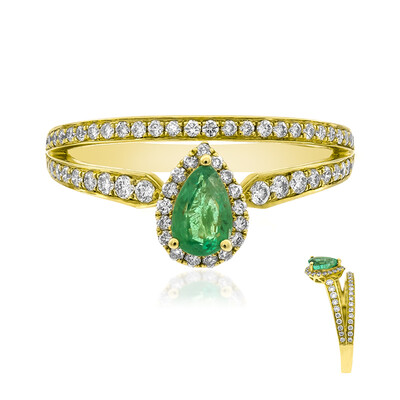 18K AAA Zambian Emerald Gold Ring (CIRARI)