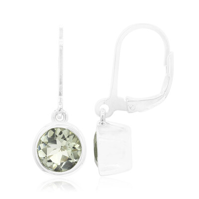 Green Amethyst Silver Earrings (MONOSONO COLLECTION)