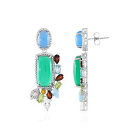 Green Onyx Silver Earrings