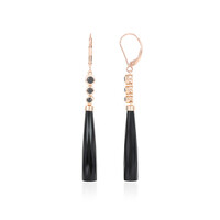 9K Black Onyx Gold Earrings (KM by Juwelo)