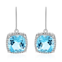 Sky Blue Topaz Silver Earrings