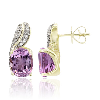 9K Patroke Kunzite Gold Earrings