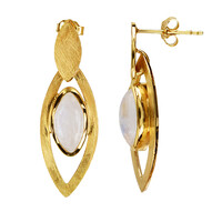 White Labradorite Silver Earrings