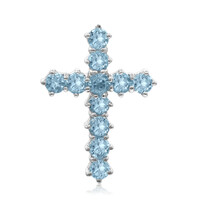 Swiss Blue Topaz Silver Pendant