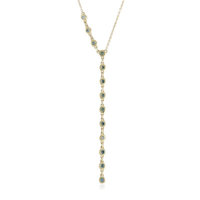 9K VS1 Sky Blue Diamond Gold Necklace
