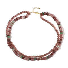 Strawberry Quartz Silver Necklace