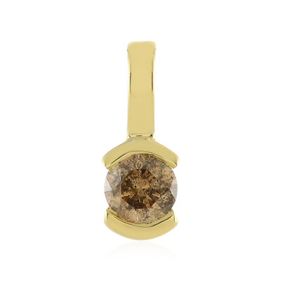 9K I4 Champagne Diamond Gold Pendant