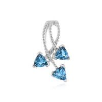 Swiss Blue Topaz Silver Pendant