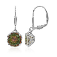 Green Mystic Quartz Silver Earrings