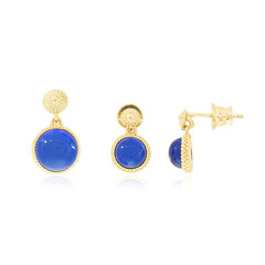 Colombian blue Amber Silver Set