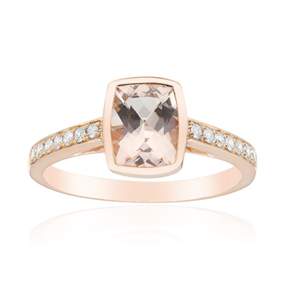14K AAA Morganite Gold Ring (CIRARI)