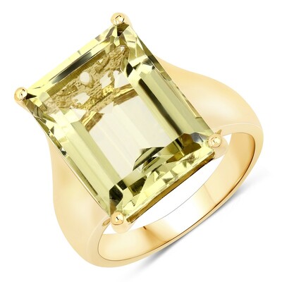 Lemon Quartz Silver Ring