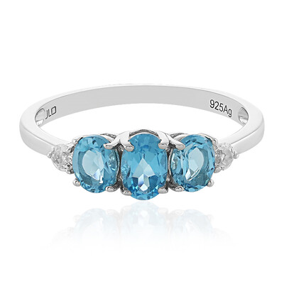 Swiss Blue Topaz Silver Ring
