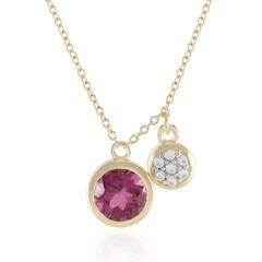9K Pink Tourmaline Gold Necklace