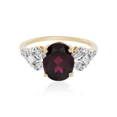 9K Magenta Garnet Gold Ring