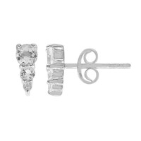 White Topaz Silver Earrings
