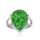 Uvarovite Silver Ring (Bali Barong)