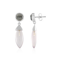 Rose Quartz Silver Earrings