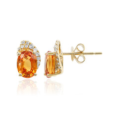 14K Mandarin Garnet Gold Earrings (CIRARI)