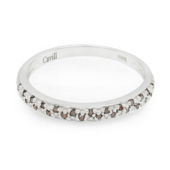 Fancy Diamond Silver Ring