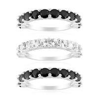 Black Spinel Silver Ring