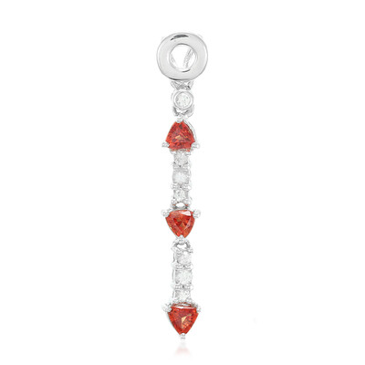 Sunset Ruby Silver Pendant