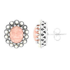 Rhodochrosite Silver Earrings