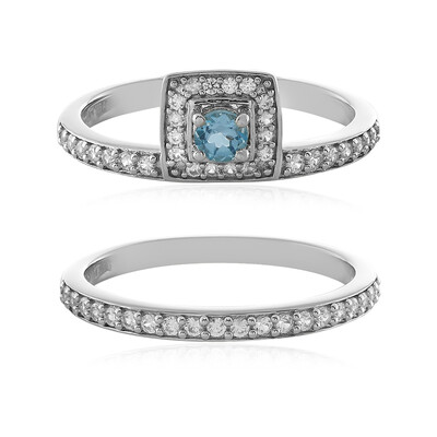 Swiss Blue Topaz Silver Ring